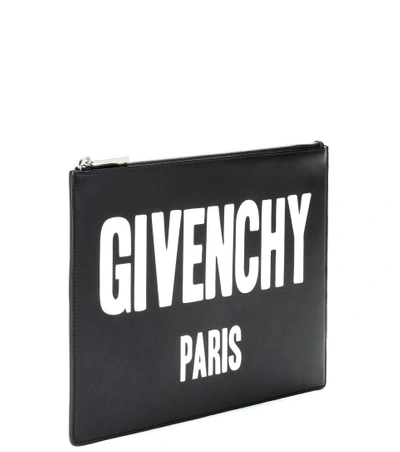 Shop Givenchy Iconic Print Leather Clutch In Llack