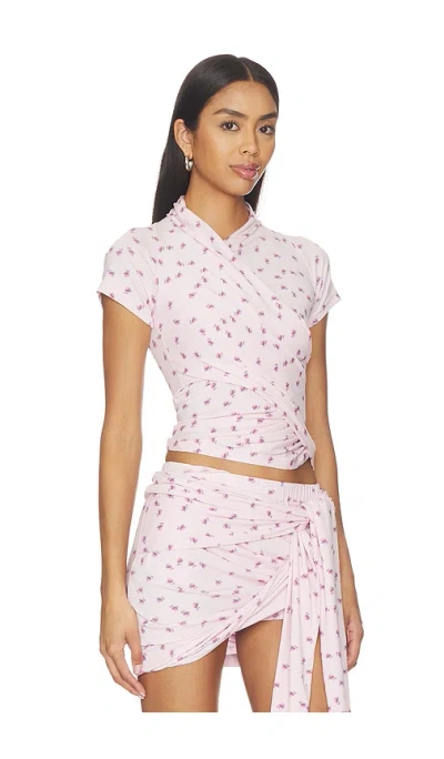 Marrknull Asymmetrical Ruffle T-shirt In Pink