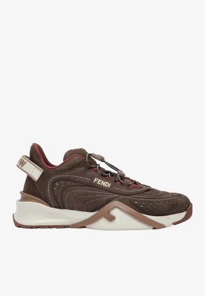 Fendi Chunky Sole Sneakers Featuring Perforated Design In Multi