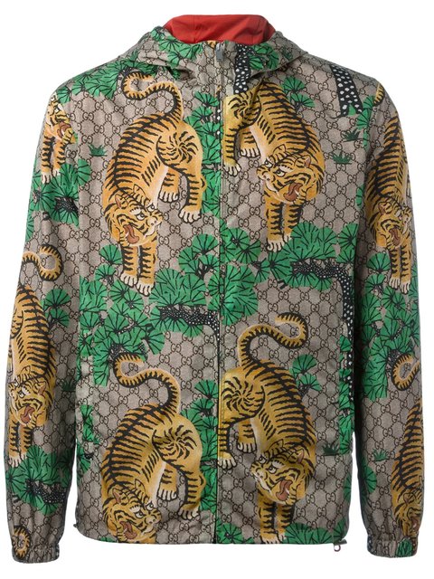 gucci tiger print lightweight jacket