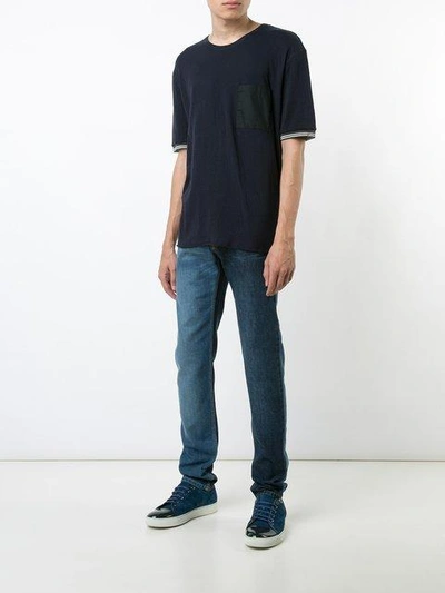 Shop Lanvin Two-tone Contrast Skinny Jeans - Blue