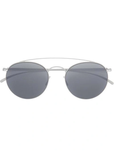 Shop Mykita X Maison Margiela Round Frame Sunglasses In Grey