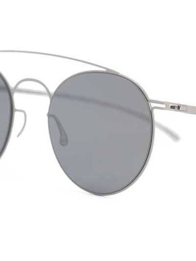 Shop Mykita X Maison Margiela Round Frame Sunglasses In Grey
