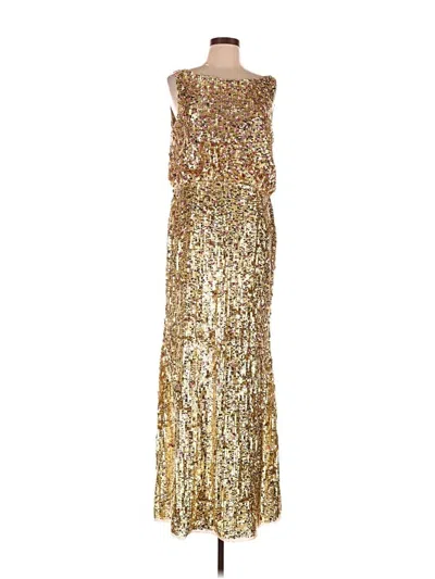 Mac Duggal 93614 Beaded Sequins Formal Midi Dress In Gold