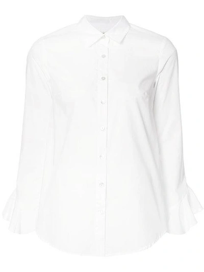 Shop Suno Ruffled Sleeves Shirt In White