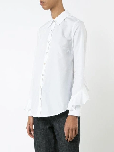 Shop Suno Ruffled Sleeves Shirt In White