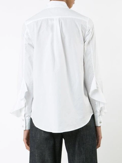 Shop Suno Ruffled Sleeves Shirt In White