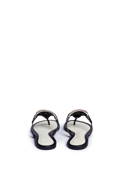 Shop Tory Burch 'miller' Colourblock Logo Leather Thong Sandals