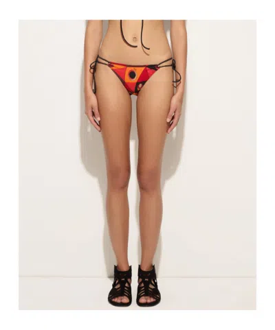 Pucci Printed Adjustable Bikini Swim Trunks In Multi
