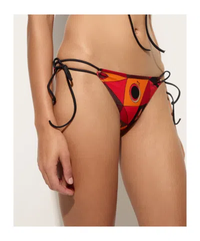 Pucci Printed Adjustable Bikini Swim Trunks In Multi