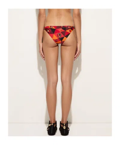 Pucci Printed Adjustable Bikini Swim Trunks In Multi