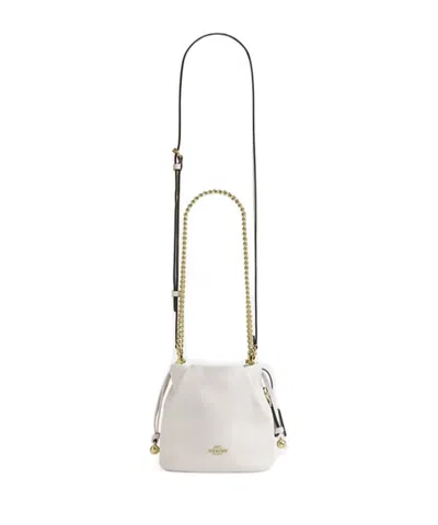Coach Faye Mini Drawstring Bag With Ruching In White | ModeSens