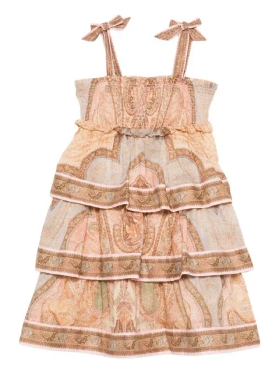 Zimmermann Awaken Kids Tiered Dress In Brown