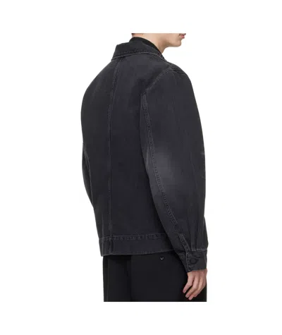 Simone Rocha Multi-pocket Workwear Denim Jacket In Black