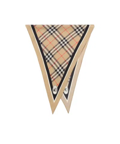 Burberry Rectangular Check Pattern Mens Scarf Accessory In Neutral