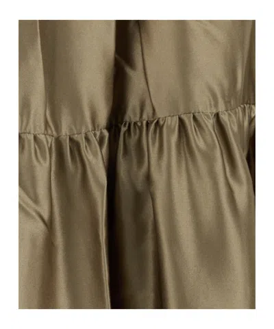 Co Dove Satin Skirt With Silk Lining In Green