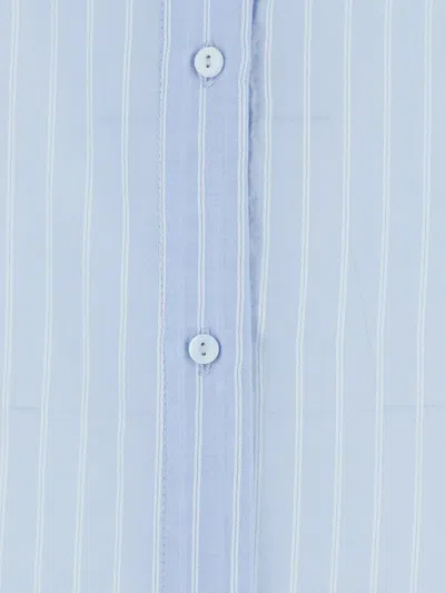 Rame Vertical-stripe Drop-shoulder Shirt In Blue