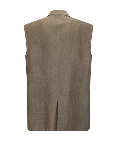 Uma Wang Kaiwan Herringbone Jacket In Brown