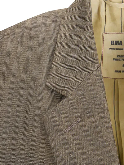 Uma Wang Kaiwan Herringbone Jacket In Brown