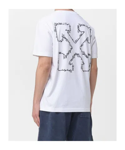 Off-white Script Arrow Cotton T-shirt In White