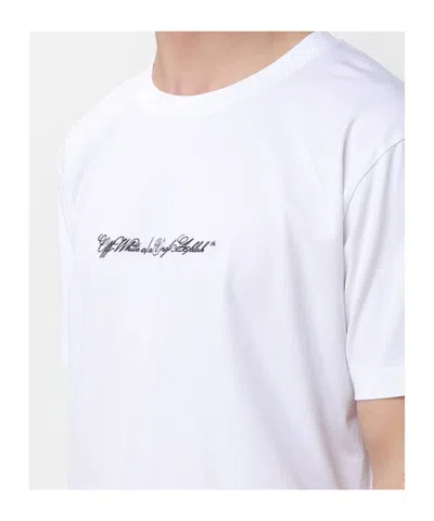 Off-white Script Arrow Cotton T-shirt In White