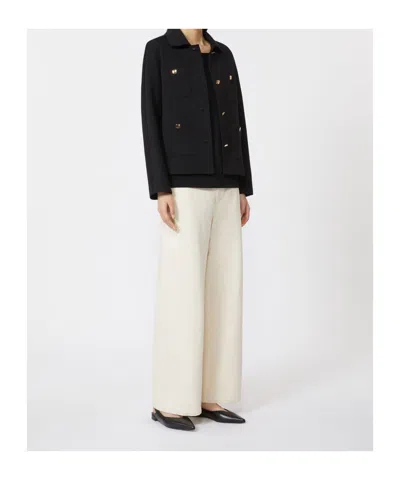 Max Mara Button Trousers In Neutral