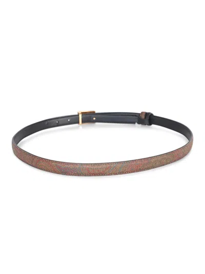 Etro E-buckle Reversible Belt In Multi
