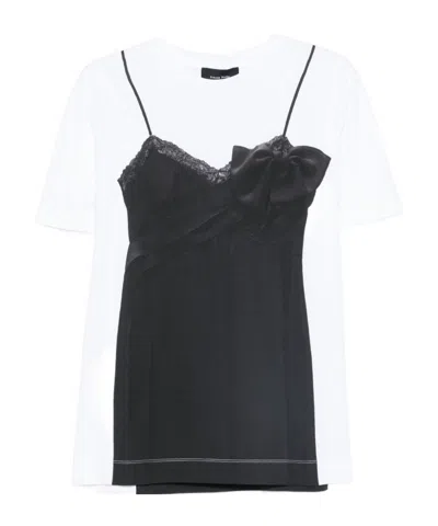 Simone Rocha Top-print T-shirt In Black