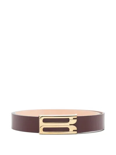 Victoria Beckham Red Collection Solid Formal Belt In Brown
