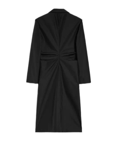 Jil Sander Technical Faille Coat In Black