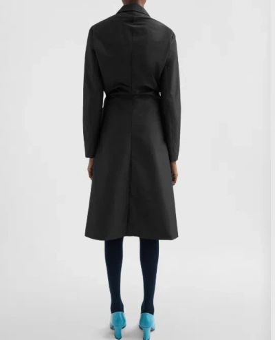 Jil Sander Technical Faille Coat In Black