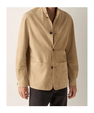 Zegna Button-up Jacket In Brown