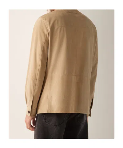 Zegna Button-up Jacket In Brown