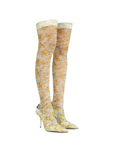 Diesel D-ten&half Floral-pattern Sock Boots In Multi