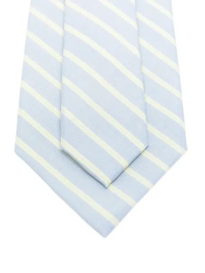 Auralee Stripe-pattern Wool Tie In Blue