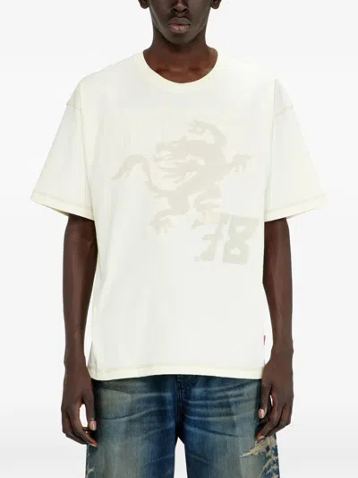 Diesel Embroidered-patch T-shirt In White