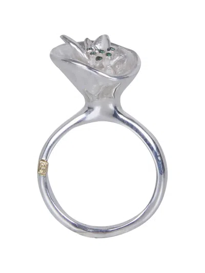 Rosa Maria Emerald Ring In Silver