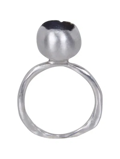 Rosa Maria Hammered-effect Ring In Silver