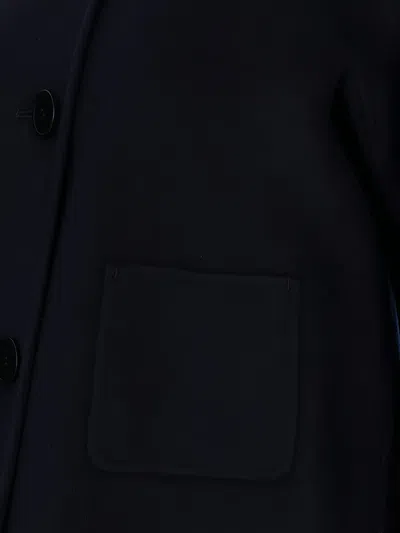 Max Mara Round-collar Single-breasted Jacket In Blue