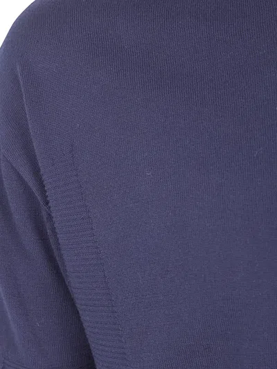 Md75 Light Cotton Boxi Short Sleeves Sweater In Blue