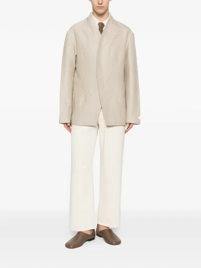 Jacquemus Bastide Wrap-front Blazer In Neutral