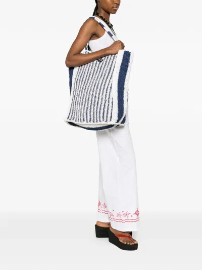 Maison Labiche Morard Stripe-pattern Raffia Tote Bag In Pattern