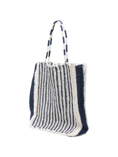 Maison Labiche Morard Stripe-pattern Raffia Tote Bag In Pattern