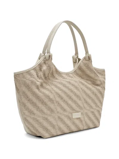 Frau Herringbone-effect Tote Bag In White