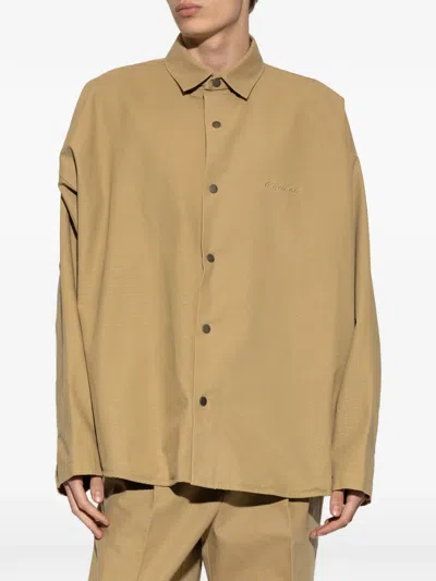 Essentials Logo-embroidered Jacket In Brown