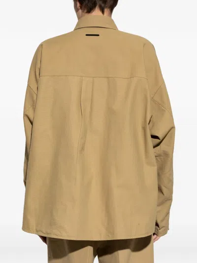 Essentials Logo-embroidered Jacket In Brown