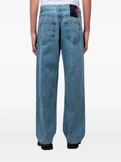 By Parra Graphic-patch Washed Jeans In Blue