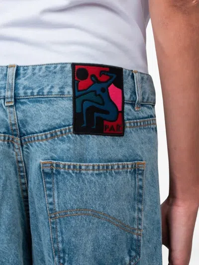 By Parra Graphic-patch Washed Jeans In Blue
