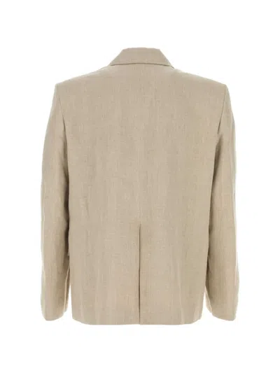 Séfr Donovan Linen Blazer Double Breasted Design In Neutral