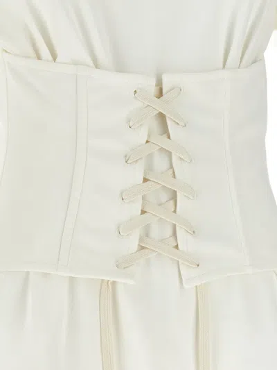 Alexander Mcqueen Mcqueen Cotton Jersey Corset T-shirt In White